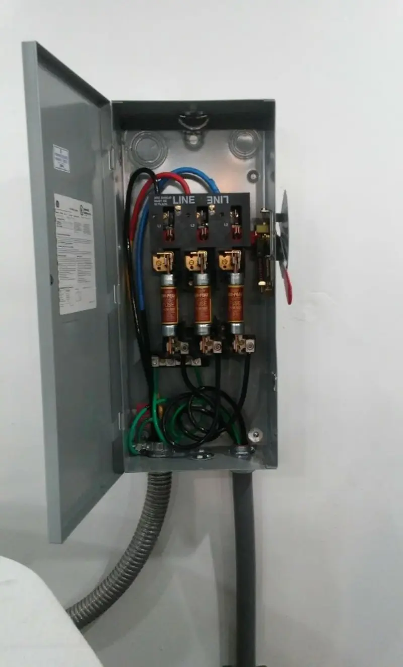 Three-phase disconnect switch installed for Electrical Wiring & Rewiring in Milton